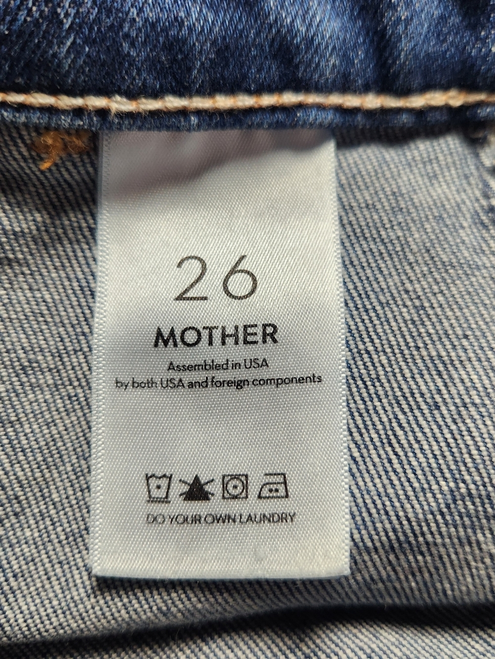 Mother Denim The Patch Rambler Rolled Short Globe Trotter Blue Women Size 26 - Picture 7 of 12